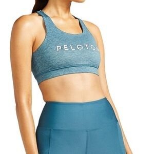 Peloton Heathered Strappy Teal Sports Bra NWT Size M